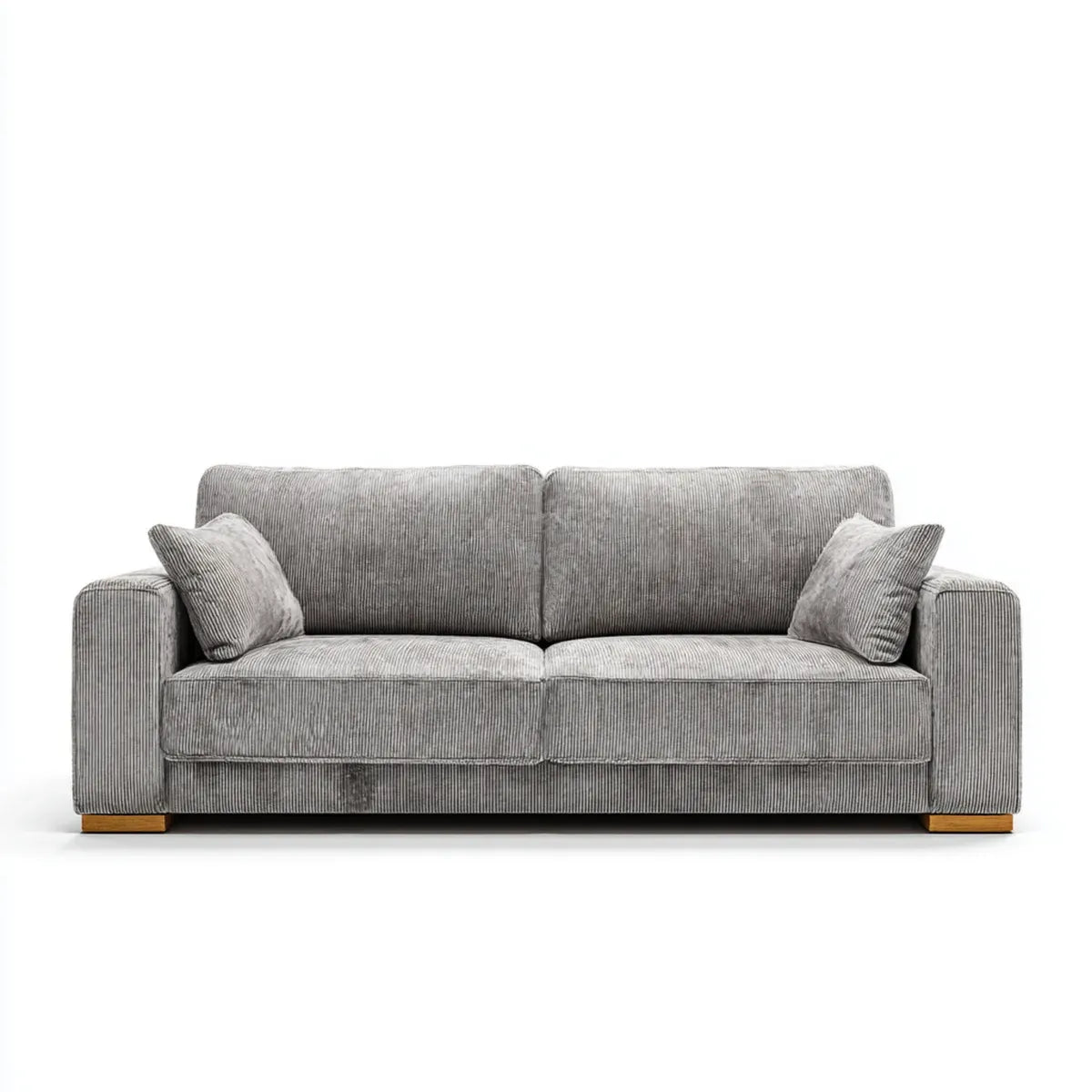 3-Sitzer Sofa Grau 220 x 90 x 85 cm mit Cordbezug aus Polyester in gerader Form