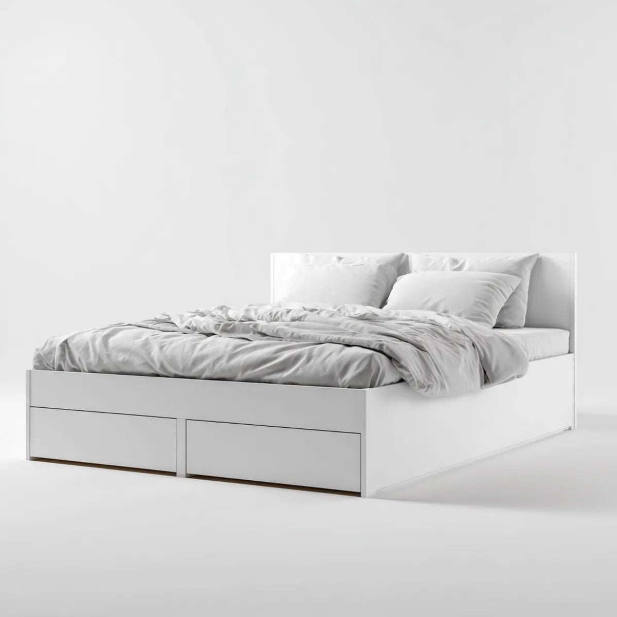 Doppelbett mit 2 Schubladen Weiß 180 x 200 cm Holzwerkstoff rechteckig