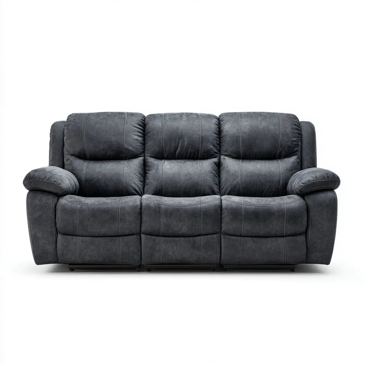 3-Sitzer Sofa Dunkelgrau 220 x 96 x 102 cm Polyester-Mikrofaser Gerade