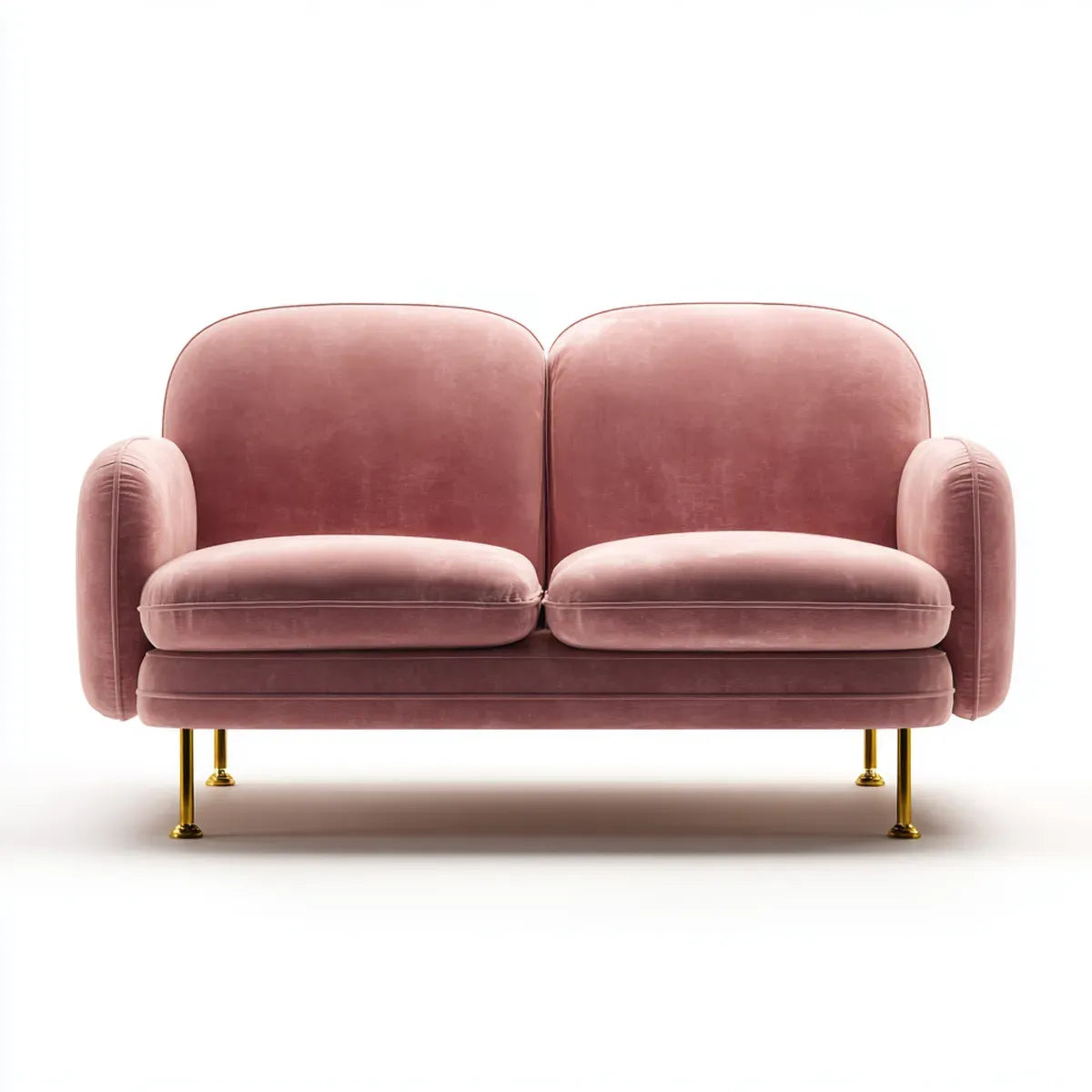 2-Sitzer Sofa Rosa 160 x 82 x 78 cm Polyester-Samt rechteckig