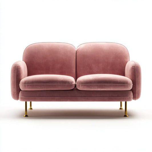 2-Sitzer Sofa Rosa 160 x 82 x 78 cm Polyester-Samt rechteckig