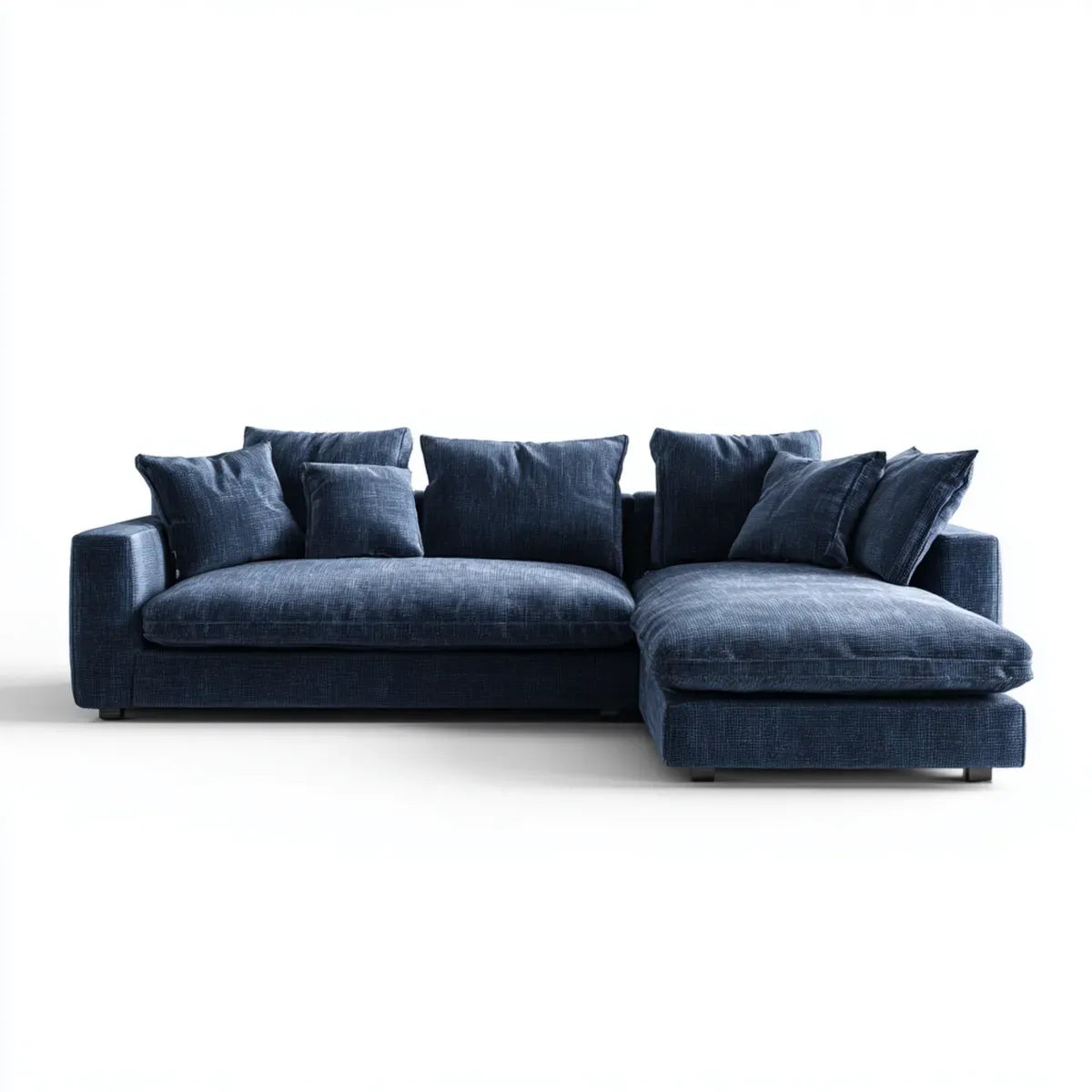 Ecksofa mit Recamiere rechts Dunkelblau 280 x 170 x 85 cm Polyester L-Form