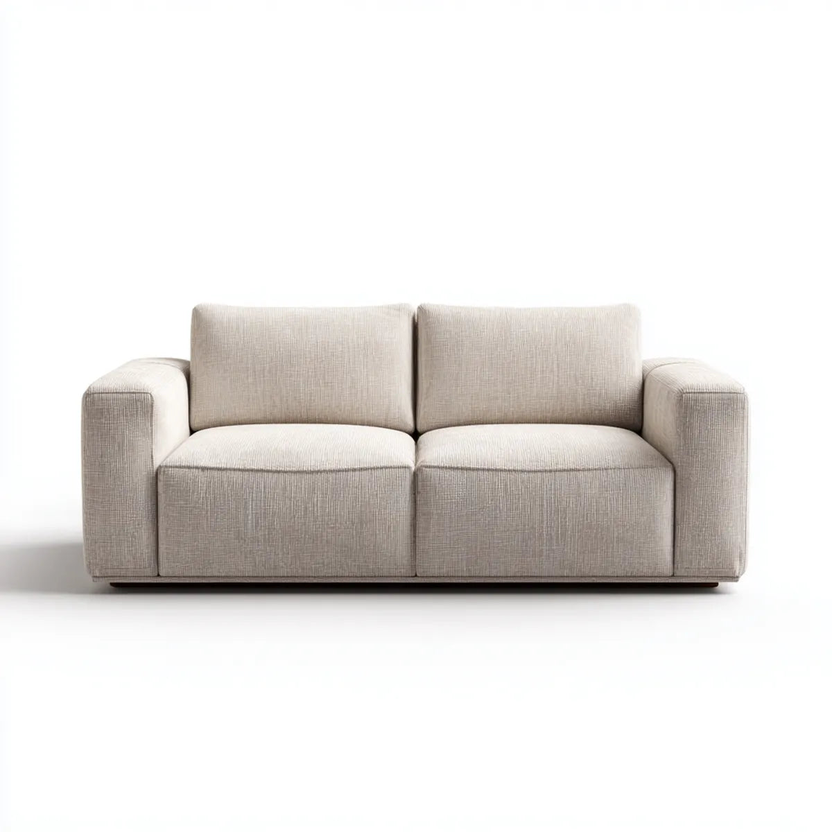 2-Sitzer Sofa Creme 180 x 92 x 82 cm Polyester Schaumstoff Rechteckig