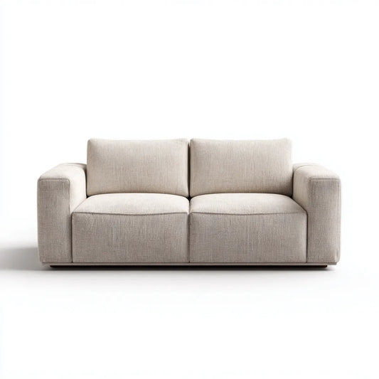 2-Sitzer Sofa Creme 180 x 92 x 82 cm Polyester Schaumstoff Rechteckig