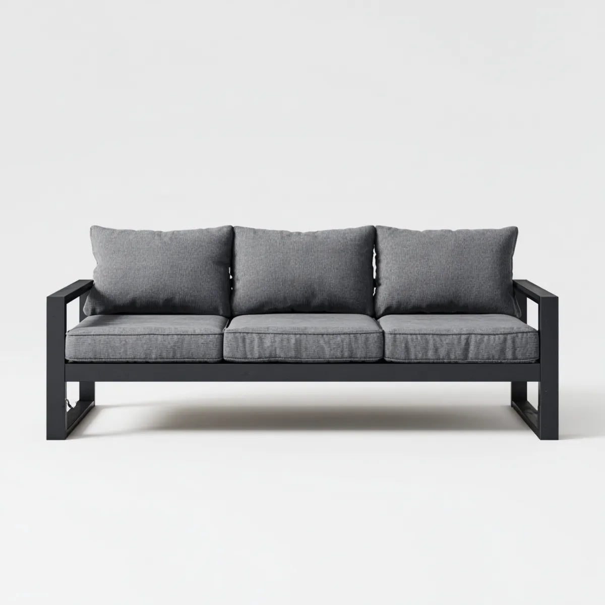3-Sitzer Sofa Grau 210 x 80 x 78 cm mit Stahlgestell und Polyesterbezug rechteckig