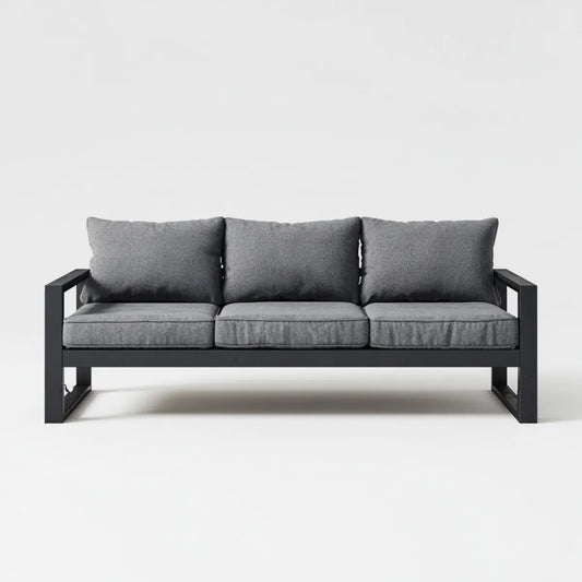 3-Sitzer Sofa Grau 210 x 80 x 78 cm mit Stahlgestell und Polyesterbezug rechteckig