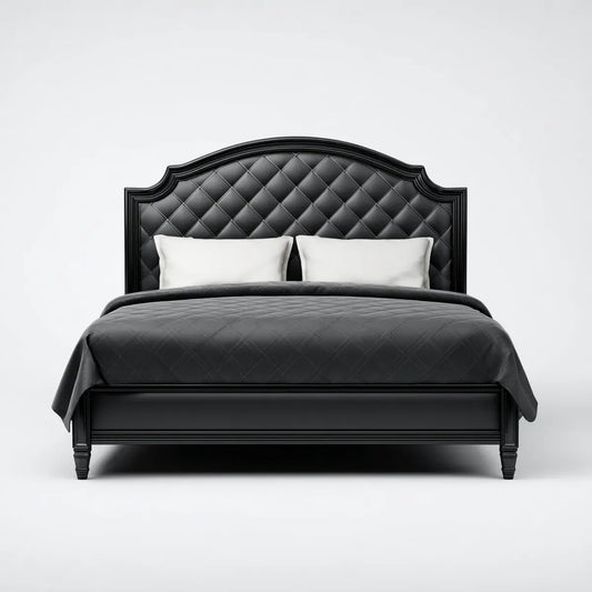 Polsterbett Doppelbett Schwarz 180 x 200 cm mit PU-Kunstlederkopfteil