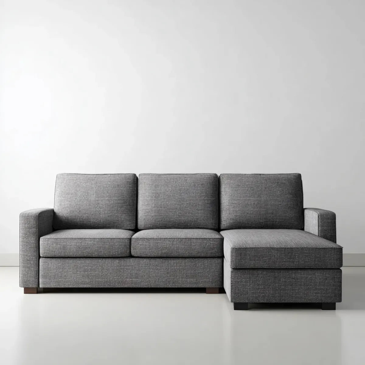 Ecksofa mit Recamiere rechts Grau 250 x 160 x 85 cm Polyester Rechteckform