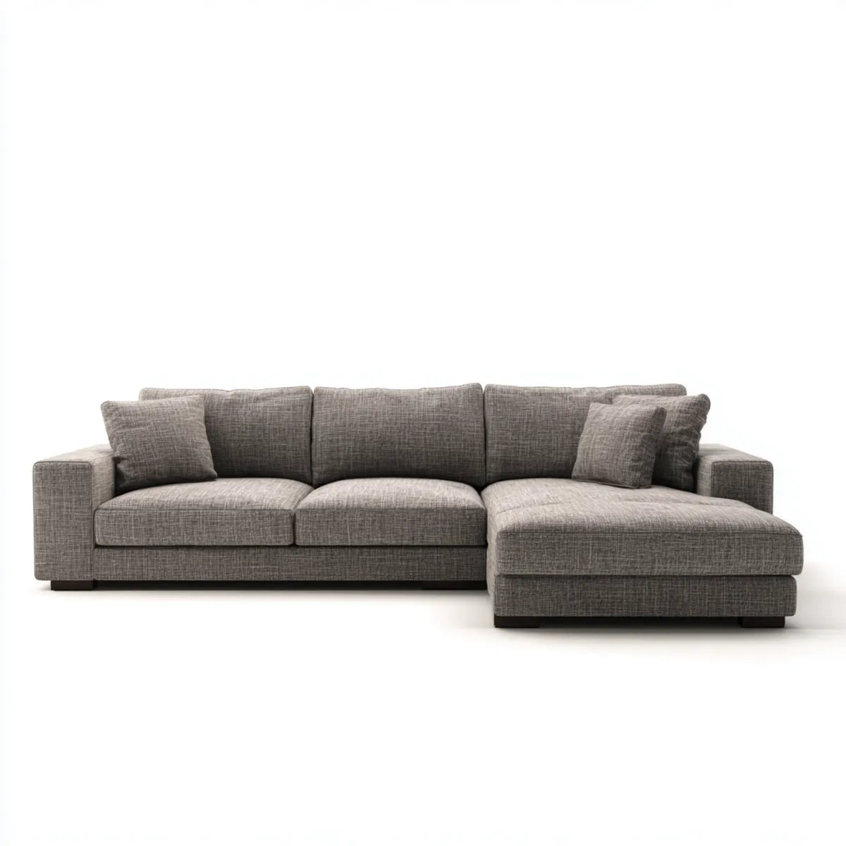 Ecksofa mit Recamiere rechts Grau 280 x 160 x 85 cm Polyester Webstoff L-Form