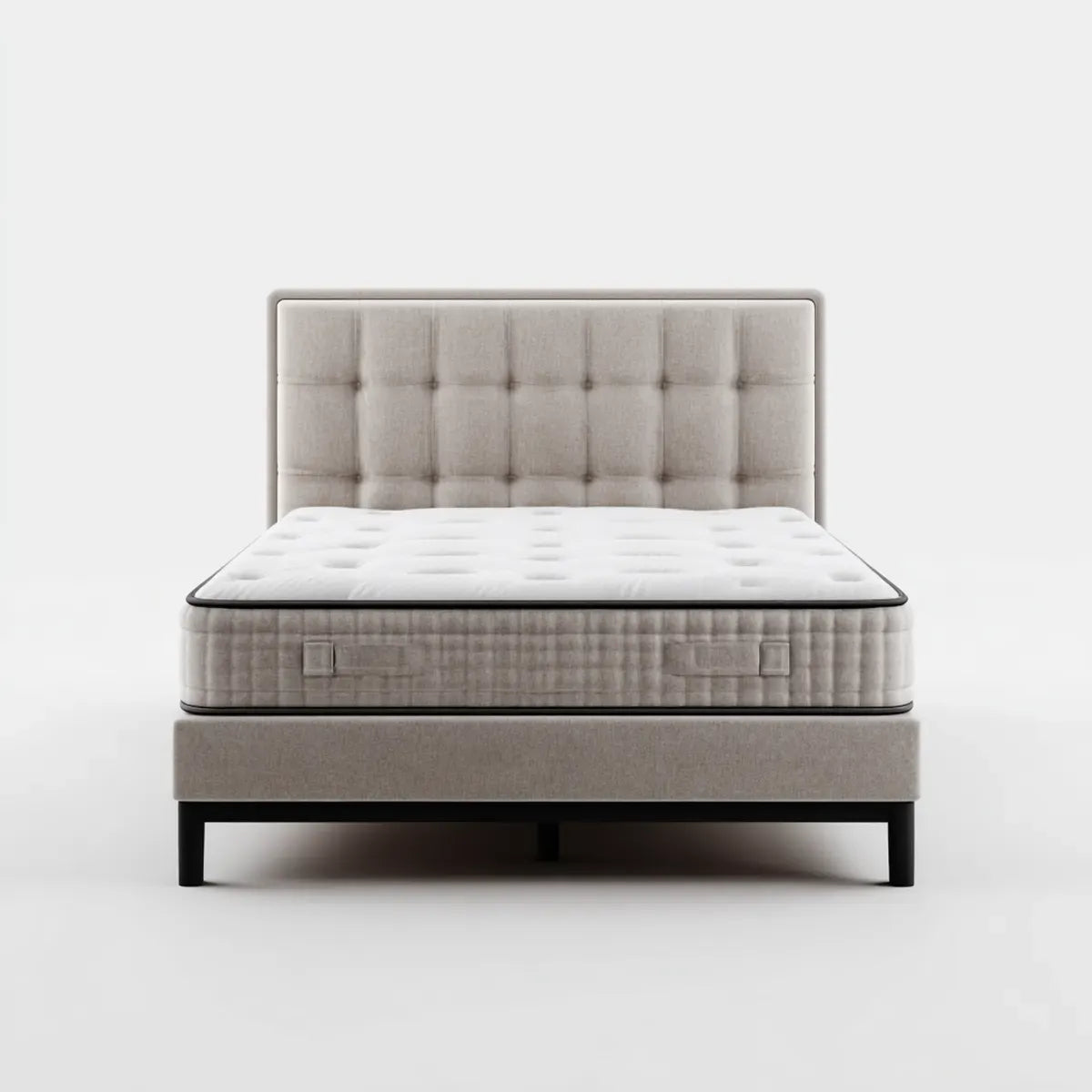 Boxspringbett Doppelbett Grau 180 x 200 cm mit Taschenfederkernmatratze Polyesterbezug rechteckig