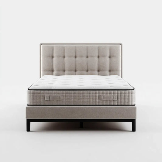 Boxspringbett Doppelbett Grau 180 x 200 cm mit Taschenfederkernmatratze Polyesterbezug rechteckig