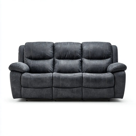 3-Sitzer Sofa Dunkelgrau 220 x 96 x 102 cm Polyester-Mikrofaser Gerade